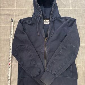 American Giant Hoodie Full Zip Mens Medium Navy Blue Sweatshirt Heavy USA Made